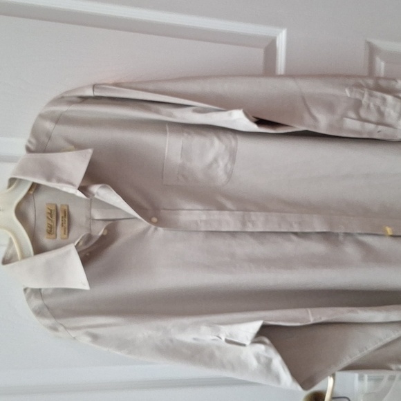F mens Roundtree & Yorke long sleeve button down solid tan dress shirt XLT - Picture 1 of 4